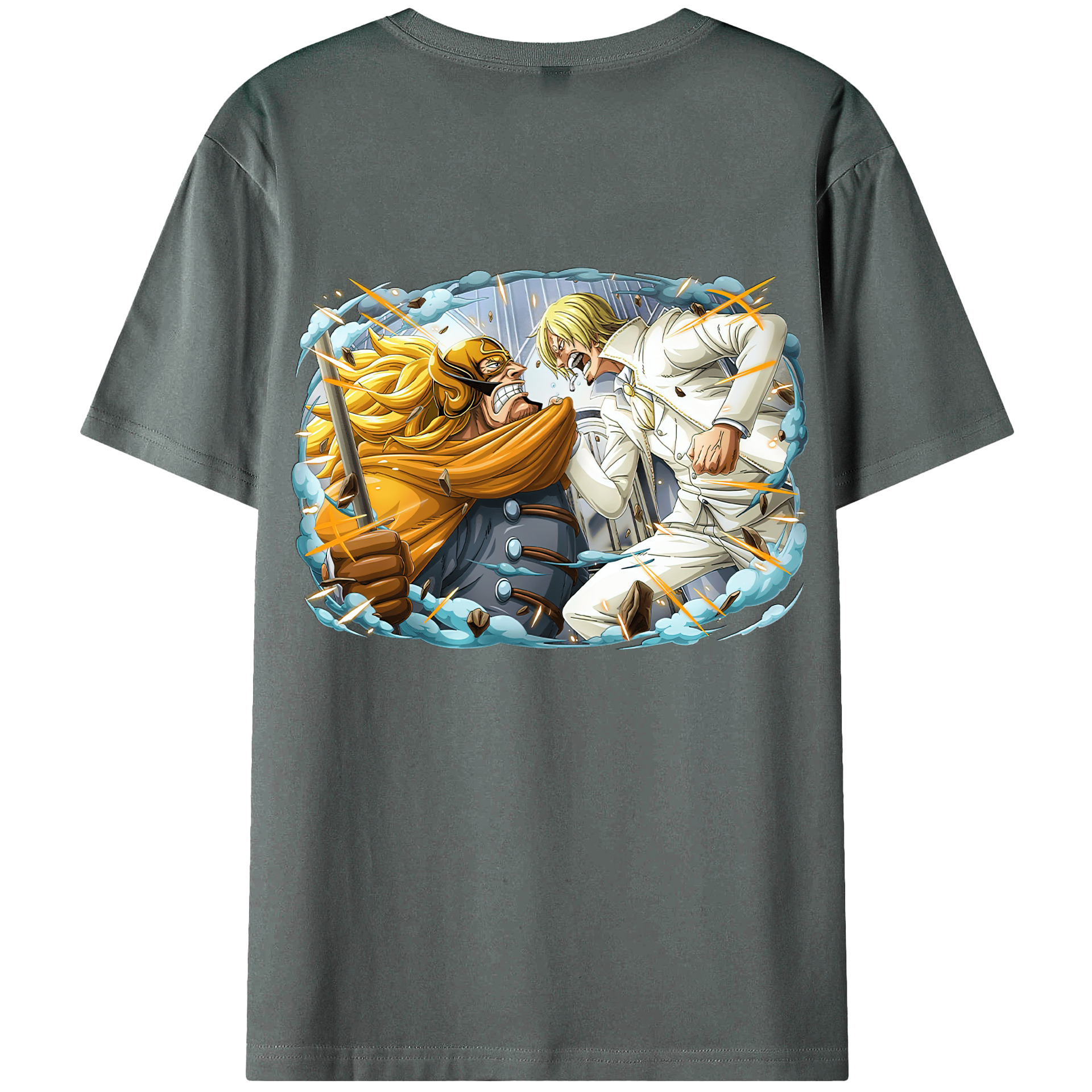 （画像用） ワンピース サンジ ONE PIECE Sanji 綿100％ メンズ半袖Tシャツ（バックプリント） 通気性